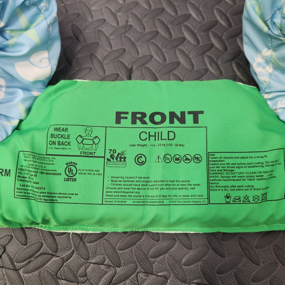 Kids Swim Puddle Jumper - Green and Blue - Picture 3 of 4